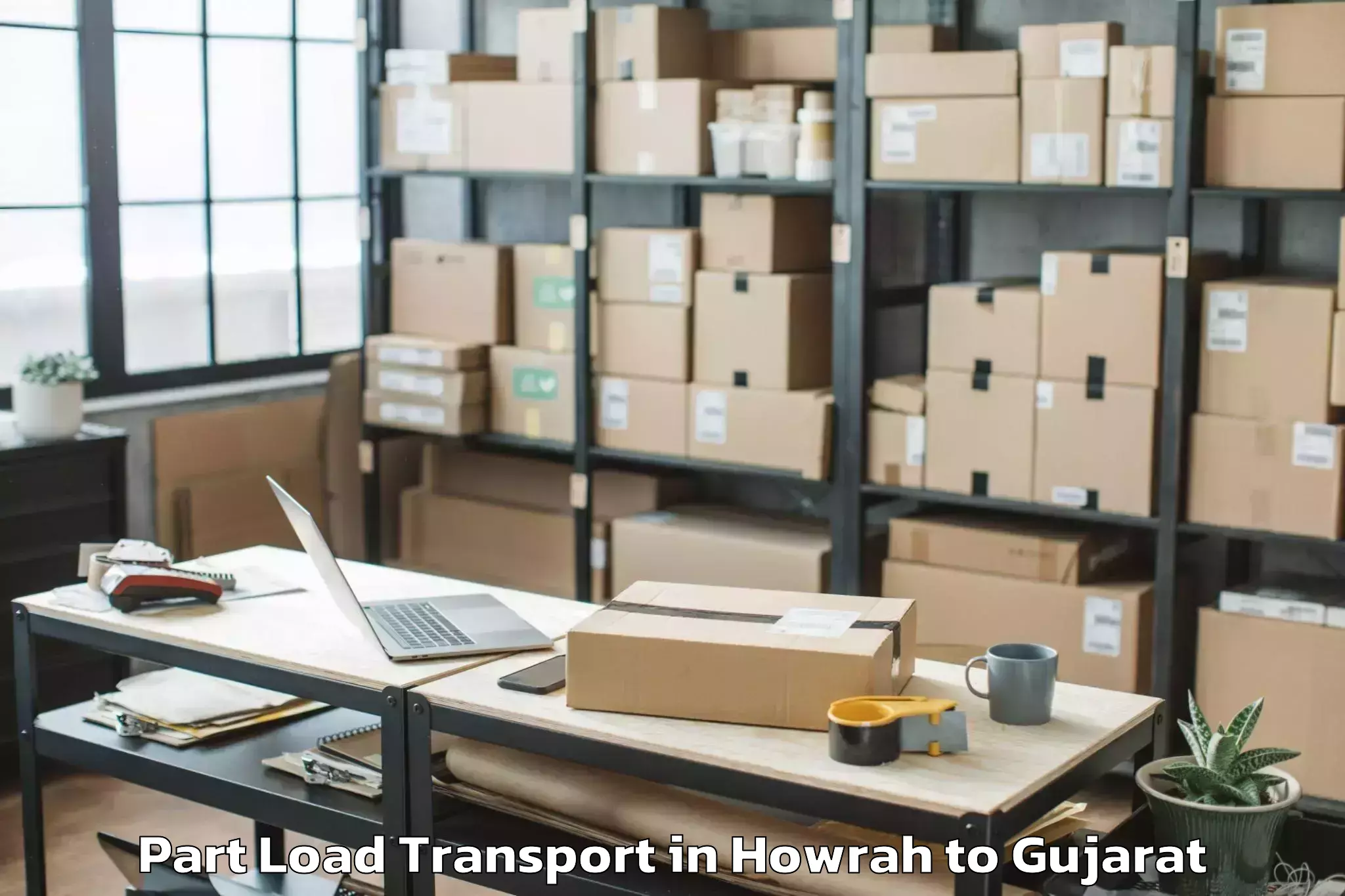 Affordable Howrah to Dhansura Part Load Transport